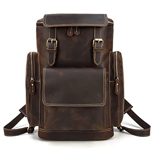 RWCCCRW Handgefertigter lässiger Herren-Rucksack, große Kapazität, Schüler-Schultasche, Reisetasche für Männer (Farbe: A, Größe: 29 x 43 x 18 cm) von RWCCCRW