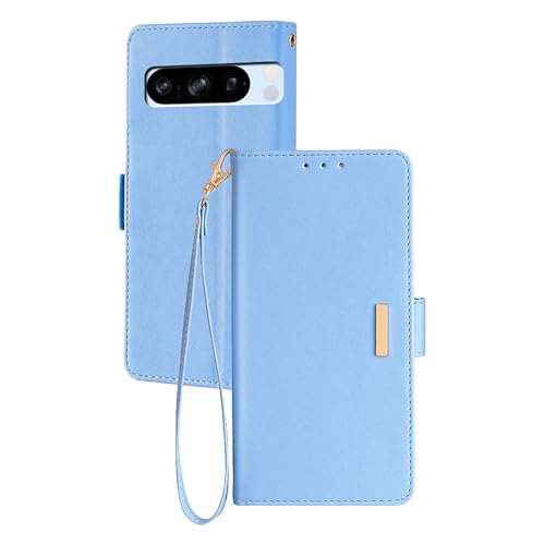 RWCCCRW Klapphülle für Google Pixel 9 Pro/9 Pro XL/9, Fashion Wallet Handyhülle mit Kartenfach, Ständer, Stoßfeste Lederhülle, Blau, 9 Pro XL 6,8 Zoll von RWCCCRW