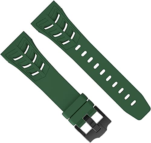 RWCCCRW Kohlefaser-Uhrengehäuse, für 8 7 45 mm, Fluorkautschuk RM Mod Kit Uhrenarmband Rahmen Lünette Modifikationsset, für iWatch 6 5 4 SE 44 mm von RWCCCRW