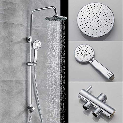 RWCCCRW Küchenarmatur, Duschsystem, Chrom, Badezimmer, Regendusche, Wasserhahn, Wandmontage, einfaches Design, Badezimmer-Armaturen, Regen-, Warm- und Kaltwasser-Mischbatterie, von RWCCCRW