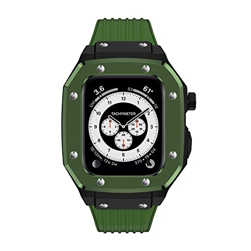 RWCCCRW Legierung Uhrengehäuse Armband für Band Serie 7 45mm Luxus Metall Gummi Edelstahl Uhr Modifikation Mod Kit Uhrenarmband von RWCCCRW