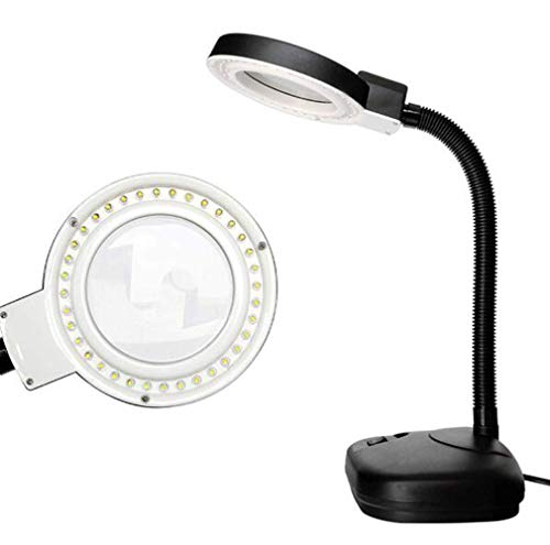 RWCCCRW Lupe, 5-fache Vergrößerungslupe, 2-in-1 36LED-Desktop-Lupen-Schreibtischlampe mit 80-mm-Objektiv, helles Licht, Vergrößerungswerkzeug, Reparaturwerkzeuge, Lupenlupe von RWCCCRW