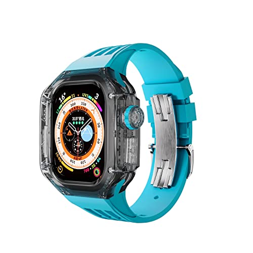 RWCCCRW Luxus-Modifikationsset 49 mm für Uhr Ultra Band, transparente Abdeckung, Fluorkautschuk-Armband, iWatch 49 mm Mod-Set von RWCCCRW