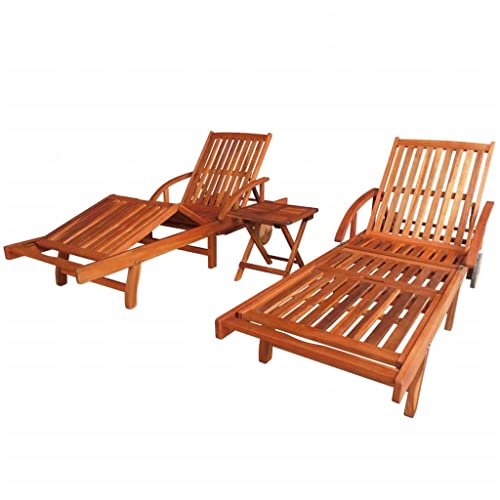 RWCCCRW Set aus 2 Outdoor-Loungesesseln aus massivem Akazienholz mit Tisch von RWCCCRW