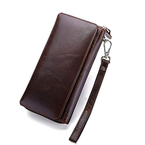 RWCCCRW Strapazierfähige schmale Geldbörse, Herren Business Multi-Card Position Clutch Wallet Geldbörse Kreditkarteninhaber Leder Wallets Pocket (Braun) von RWCCCRW