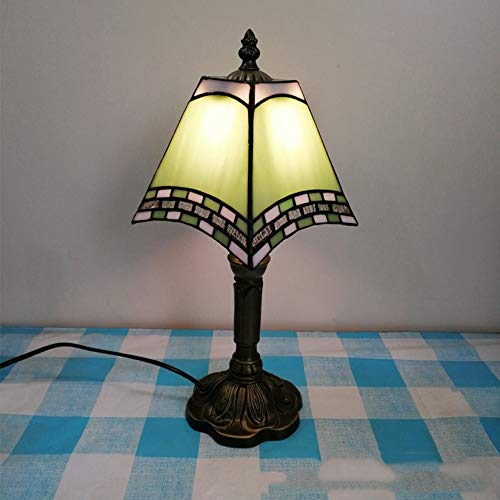 RWCCCRW Tischlampe im -Stil, europäische Buntglas-Schlafzimmer-Nachtlese-Schreibtischlampe im mediterranen Stil, Nachtlicht für Kinder-Lampenschirm von RWCCCRW