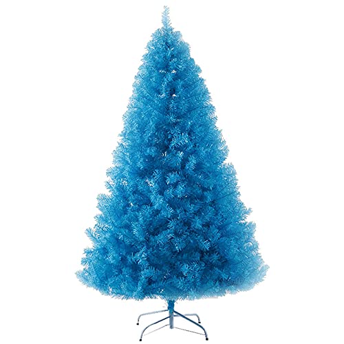 SHALOLY 5 ft schwarzer Weihnachtsbaum, Kiefernbaum mit Metallständer, großer künstlicher Weihnachtsbaum für den Innen- und Außenbereich, Weihnachtsdekoration für Büro und Geschäft (Blau, 2,1 m/7 Fuß) von RWCCCRW