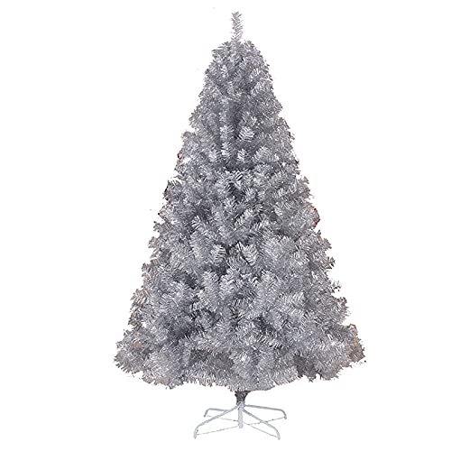 SHALOLY 5 ft schwarzer Weihnachtsbaum, Kiefernbaum mit Metallständer, großer künstlicher Weihnachtsbaum für den Innen- und Außenbereich, Weihnachtsdekoration für Büro und Geschäft (Silber 1,2 m/4 von RWCCCRW