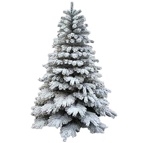 SHALOLY Weihnachtsbaum, 6 Fuß / 7 Fuß große künstliche Tanne, PVC-verschlüsselte Kiefer im Wohnzimmer, Weihnachtsdekoration mit fallendem Schnee, stark und stabil (Farbe: Weiß, Größe: 6 Fuß) (Blanco von RWCCCRW