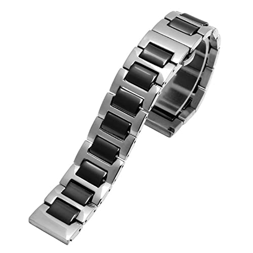 RWCHCWRH Für Frauen und Männer Keramikarmband Edelstahl-Kombinationsarmband 12 14 15 16 18 20 22 mm Armband Modeuhr Armbanduhrenarmband von RWCHCWRH