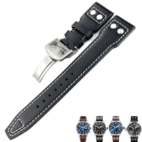 RWCHCWRH Für IWC Pilot Mark PORTUGIESER Portofino Für Männer Armband 20mm 21mm 22mm Italienisches Rindsleder Uhrenarmband Schwarz Blau Braun Uhrenarmbänder von RWCHCWRH