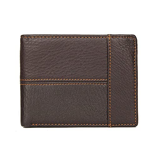 RWCHCWRH Herren-Geldbörse aus Leder, Brieftasche und Passetui für Herren, langlebige zweifach gefaltete Geldbörsen (Farbe: B, Größe: 12 x 9,5 cm) von RWCHCWRH