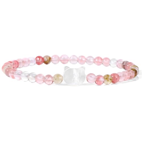 RWGSNB Armkette Herren, 4 mm Armband Aus Natürlichem Wassermelonen Edelstein mit Weißem Muschel Katzen Charm Stein Armbändern Elastischen Armbändern Energiequarz Reiki Yoga Perlen Armband für F RWGSNB Armkette Herren, 4 mm Armband Aus Natürlichem Wassermelonen Edelstein mit Weißem Muschel Katzen Charm Stein Armbändern Elastischen Armbändern Energiequarz Reiki Yoga Perlen Armband für F von RWGSNB