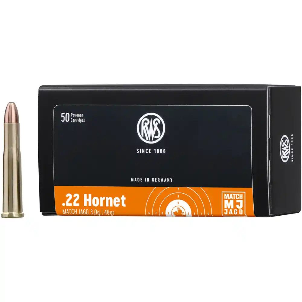 RWS .22 Hornet Match Jagd 46grs. 50 Schuss RWS .22 Hornet Match Jagd 46grs. 50 Schuss von RWS