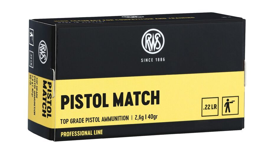 RWS .22lr Pistol Match 40grs. KK-Munition, 50 Schuss RWS .22lr Pistol Match 40grs. KK-Munition, 50 Schuss von RWS