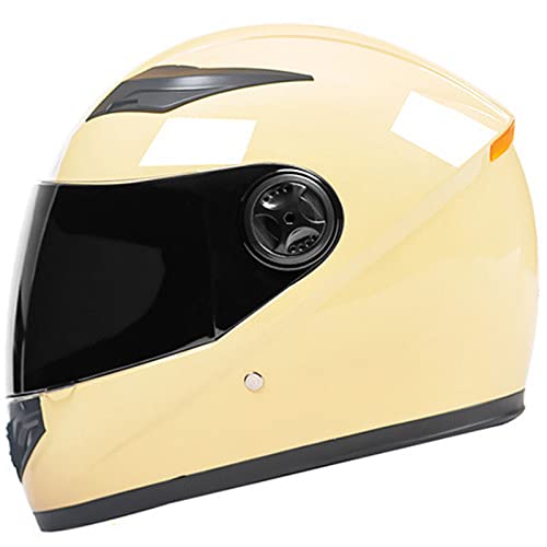 Motorrad-Integralhelm mit abnehmbarem Winter-Nackenschal, Motorrad-Moped, Rennrad, Rennrad, Sturzhelm mit Visier für Männer und Frauen, DOT/ECE-geprüft,Beige,One Size Motorrad-Integralhelm mit abnehmbarem Winter-Nackenschal, Motorrad-Moped, Rennrad, Rennrad, Sturzhelm mit Visier für Männer und Frauen, DOT/ECE-geprüft,Beige,One Size von RYDZCLH