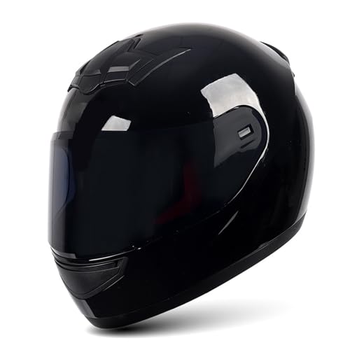 RYDZCLH Integralhelm Für Motorradfahrer, Mehrere Belüftungsöffnungen, Motorradhelme, DOT/ECE-Geprüft, Für Schneemobil, Motocross, Straßenmoped, Rennen Für Männer Und Frauen,Schwarz,S 50~53cm RYDZCLH Integralhelm Für Motorradfahrer, Mehrere Belüftungsöffnungen, Motorradhelme, DOT/ECE-Geprüft, Für Schneemobil, Motocross, Straßenmoped, Rennen Für Männer Und Frauen,Schwarz,S 50~53cm von RYDZCLH