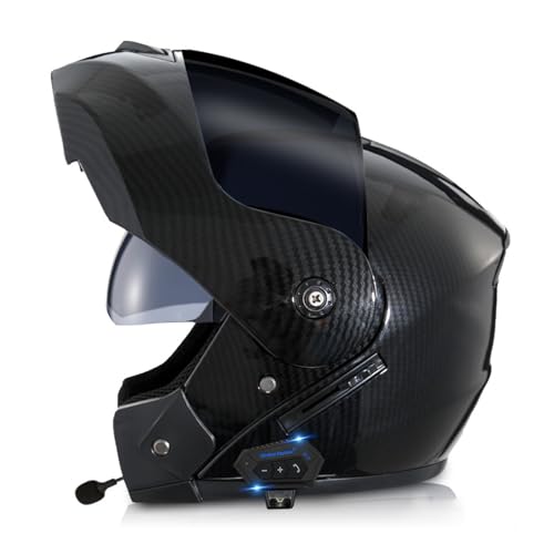 RYDZCLH Motorradhelm Mit Doppelvisier, Modularer Klapp-Integralhelm, DOT-Geprüfter Helm Für Motorräder, Straßenräder, Mopeds, Rennen, Herren Und Damen,Black Pattern,M 57~58cm von RYDZCLH