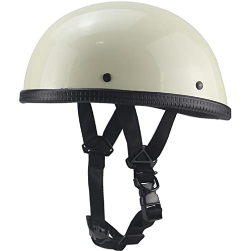 Retro-Motorradhelm im Deutschen Stil für Männer und Frauen, Retro-Motorradhelm mit offenem Gesicht, ultradünner Halbschalenhelm, DOT/ECE-Zertifiziert,Weiß,M Retro-Motorradhelm im Deutschen Stil für Männer und Frauen, Retro-Motorradhelm mit offenem Gesicht, ultradünner Halbschalenhelm, DOT/ECE-Zertifiziert,Weiß,M von RYDZCLH