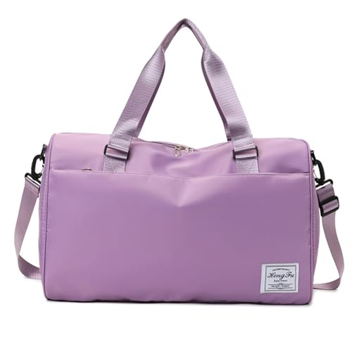 Faltbare Reisetasche, Wasserdicht und verschleißfest, für Weekender Gym, Reise, Sporttasche(Light Purple) von RYNDEX