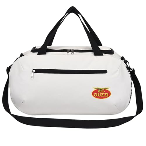 Faltbare Reisetasche Moto Gu.zzi, Rucksack-Funktion, Schuhfach, Nassfach, für Weekender Gym, Reise, Sporttasche(White) von RYNDEX