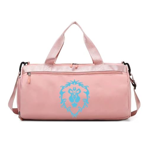 Reisetasche für World of Warcra-ft, Rucksack-Funktion, Schuhfach, Nassfach, für Camping, Reisen, Fitness, Sporttasche(Pink) von RYNDEX