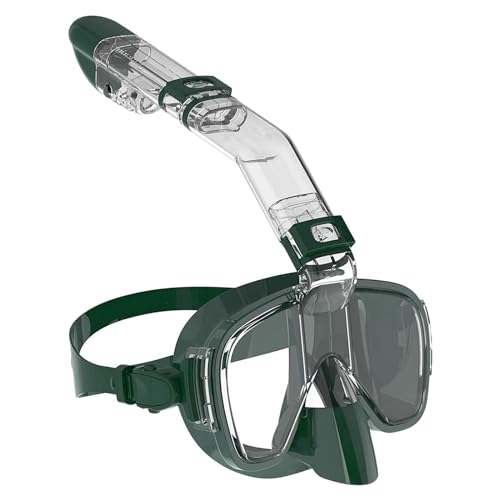Schwimmbrille Erwachsene, Schnorchel und Anti-Leck Taucherbrille, Schnorchelset Maske für Erwachsene Jungen Mädchen -Military Green||S von RYNDEX