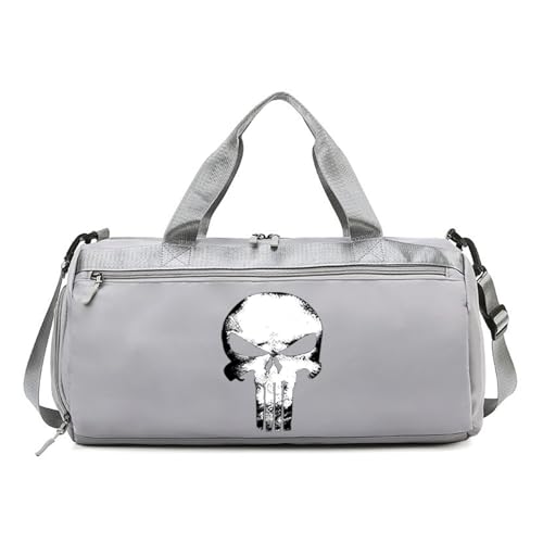 Sporttasche Reisetasche Pun.ish-er, Reise Tasche Herren Damen, für Camping, Reisen, Fitness, Sporttasche(Grey) von RYNDEX