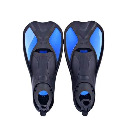 Taucherflossen für Damen & Herren, Komfortable Schwimmflossen, Junior Trainingsschwimmflossen für Schwimmtraining -Black+Blue||XL von RYNDEX