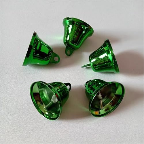 Jingle Bells, kleine Glöckchen for Basteln, 10 Stück, bunte Metallglocken, lose Perlen, Festival-Party-Dekoration/Weihnachtsbaumschmuck/DIY-Bastelzubehör(Green,26mm) von RYRYR