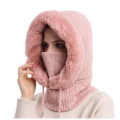 RYTEJFES Damen Mütze Winter Gefütterte Elegante Beanie Mützen Winter Weichem Wintermütze Strickmützen Baumwolle Warme Mütze Blau Chemo Haube Pink Schwarz Beige Winter Cap Wollmütze von RYTEJFES