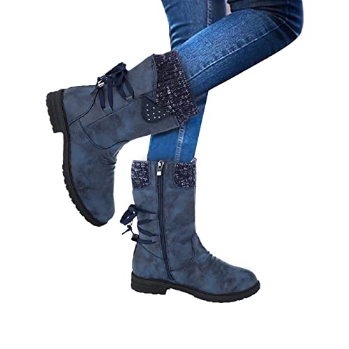 RYTEJFES Damen Winterschuhe Warme wasserdichte Winter Winterschuhe Weite H Bequeme Schneestiefel Winterstiefel Schwarz mit Absatz Stiefeletten Beige Boots 43 Gefüttert Winter Schuhe von RYTEJFES