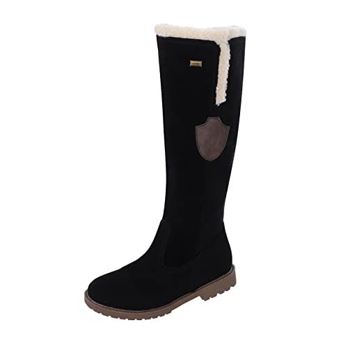 RYTEJFES Schneestiefel Damen Bequeme 43 Weite H Schneestiefel Gefüttert wasserdichte Winterschuhe Winterstiefel mit Absatz Beige Stiefeletten Schwarz Boots Winter Warme Winterboots von RYTEJFES