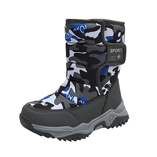 RYTEJFES Schneestiefel Jungen Mädchen Gefüttert Wasserdicht Bequem Winterschuhe rutschfest Warm Schneeschuhe Winterstiefel Outdoor Schneestiefel 33 37 Schneeboots 34 35 Wanderschuhe 36 Regenstiefel von RYTEJFES