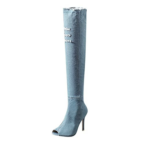 RYTEJFES Stiefel Damen Lange mit Absatz Sexy Weitschaftstiefel rutschfeste Bequeme Overknee Boots Winterstiefel Elegant XXL Overknee Stiefel Weiß Schwarz Stiefel Hohe Stiefel von RYTEJFES