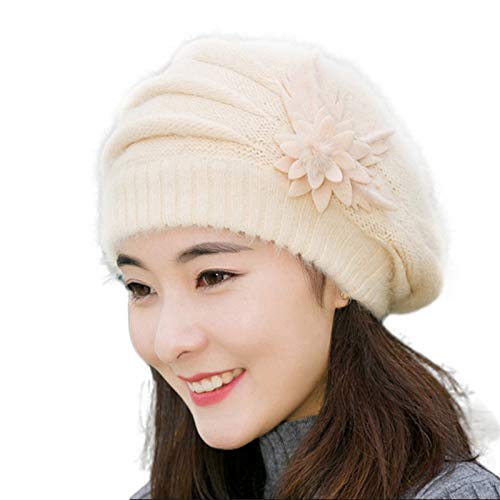 RYTEJFES Wintermütze Damen Beanie Warme Gefütterte Wintermütze Elegante Winter Mütze Mützen Weichem Baumwolle Strickmützen Blau Chemo Haube Sport Pink Grau Winter Cap Wollmütze von RYTEJFES