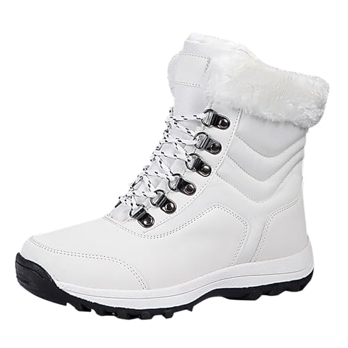 RYTEJFES Winterschuhe Damen Gefüttert Schwarz Winter Schneestiefel Weite H Beige Winterschuhe Stiefeletten wasserdichte 43 Winterstiefel mit Absatz Schneeboots Bequeme Warme Boots von RYTEJFES