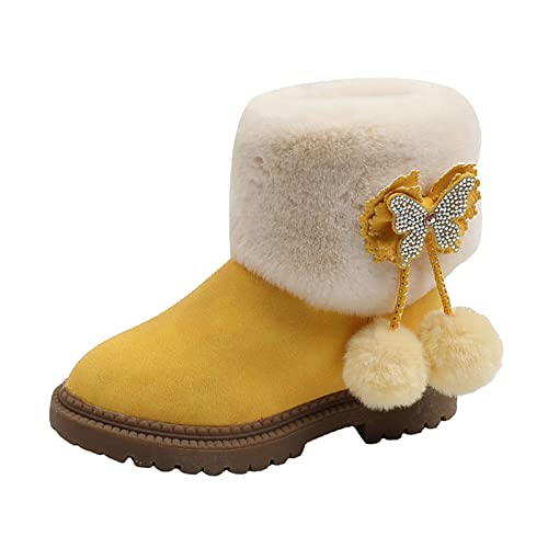 RYTEJFES Winterschuhe Mädchen Jungen Outdoor Bequem Gefüttert Winterstiefel rutschfest Wasserdicht Schneeschuhe Winterschuhe Warm Schneestiefel 36 35 Regenstiefel 33 34 Schneeboots 37 Snow Boots von RYTEJFES