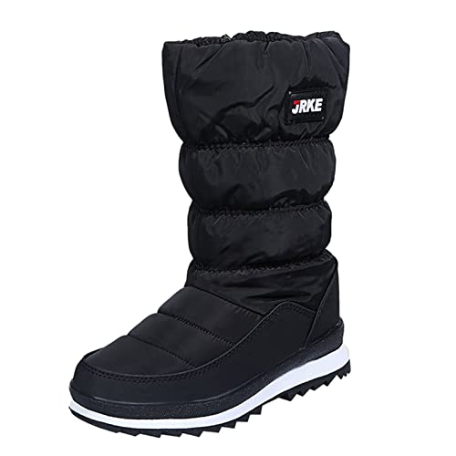 RYTEJFES Winterstiefel Damen Gefüttert Warme wasserdichte mit Absatz Stiefeletten Weite H Winter Schneestiefel Winterstiefel 43 Gefüttert Winterschuhe Schwarz Winterboots Beige Bequeme Schneeboots von RYTEJFES