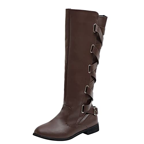 RYTEJFES Winterstiefel Damen Gefüttert wasserdichte Warme Winterstiefel mit Absatz Bequeme Schneestiefel Stiefeletten Winter Schwarz Winterschuhe 43 Boots Beige Weite H Schneeboots von RYTEJFES