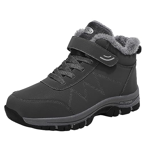 RYTEJFES Winterstiefel Damen Winter Warme wasserdichte Schneestiefel mit Absatz Beige Stiefeletten Winterstiefel Weite H Schwarz Winterschuhe Gefüttert Boots Bequeme 43 Winterboots von RYTEJFES