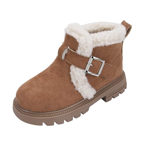 RYTEJFES Winterstiefel Mädchen Jungen Outdoor Bequem Wasserdicht Winterstiefel Gefüttert Warm Winterschuhe Schneestiefel rutschfest Schneeschuhe 34 33 Boots 36 35 Snow Boots 37 Wanderschuhe von RYTEJFES