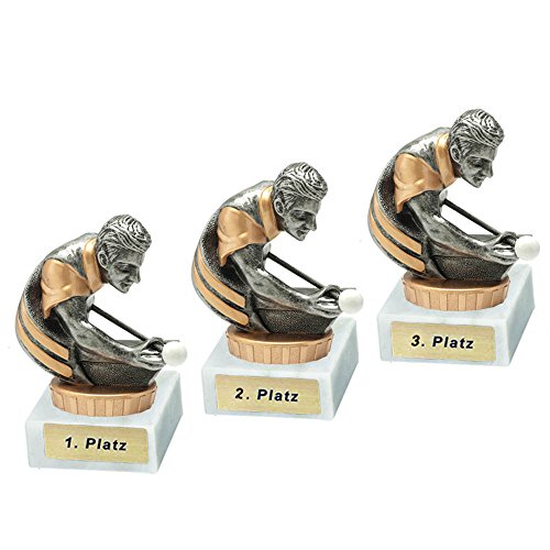 RaRu 3 Billard-Pokale mit Wunschgravur und Resin-Klebefigur RaRu 3 Billard-Pokale mit Wunschgravur und Resin-Klebefigur von RaRu
