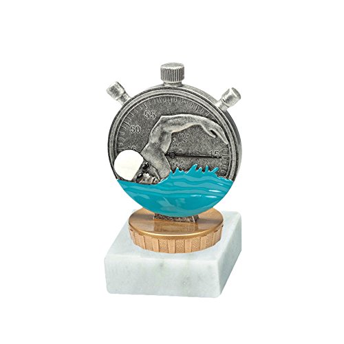 RaRu Schwimmer-Pokal mit Wunschgravur und Resin-Klebefigur von RaRu