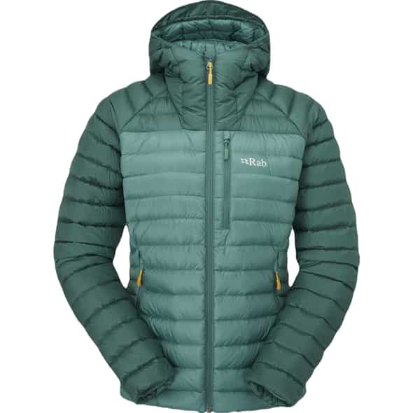 Rab Microlight Alpine Down Jacke Wmns Damen Wanderjacke (Grün L ) Daunenjacken von Rab