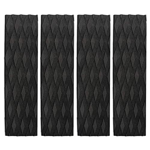 Surfboard Traktionspads Anti Rutsch Surfbrettpolster Skimboard Foot Pad Surfen Skimboard Aufkleber Vordere Heckdeck Matte Schwarz 4pcs von Rachlicy