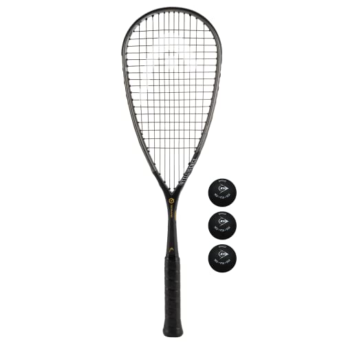 HEAD Graphene G.110 Squashschläger & 3 Squashbälle (inkl. Profi-Bälle (Double Yellow Dot)) von Racketworld