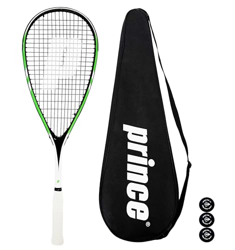 Prince Team 400 & 450 Squashschläger-Serie, inklusive kompletter Länge schützender Squashschlägerhülle & 3 Squashbälle (Team Beast 400) von Racketworld