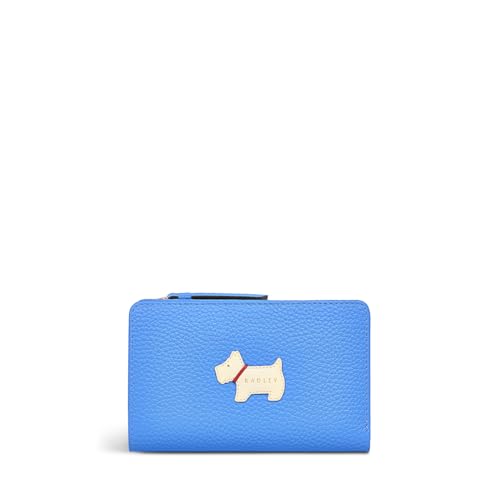 Radley London Loyal Radley Medium Bifold Geldbörse für Damen aus gepolstertem Glattleder mit 10 Kartenfächern, azurblau, Klassisch von Radley