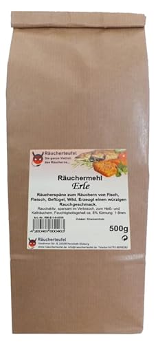 Räucherteufel Räuchermehl Erle, Körnung 1-8mm, 500g von Räucherteufel